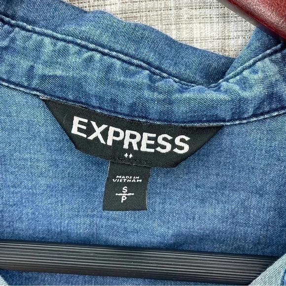 Express Long Sleeve Button Up Cotton Blend Women's Shirt SP  -7755/9 - Picture 6 of 9